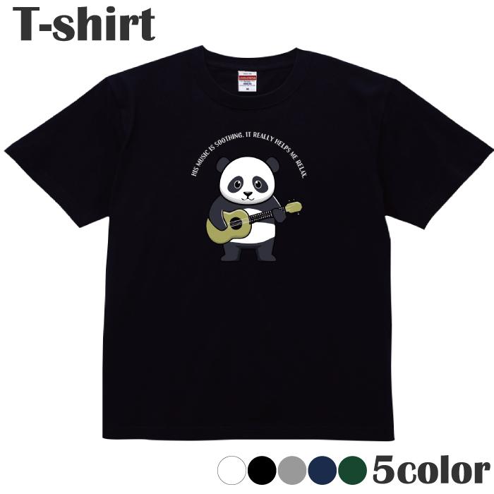 Tシャツ panda パンダ ギター アニマル かわいい カットソー 半袖