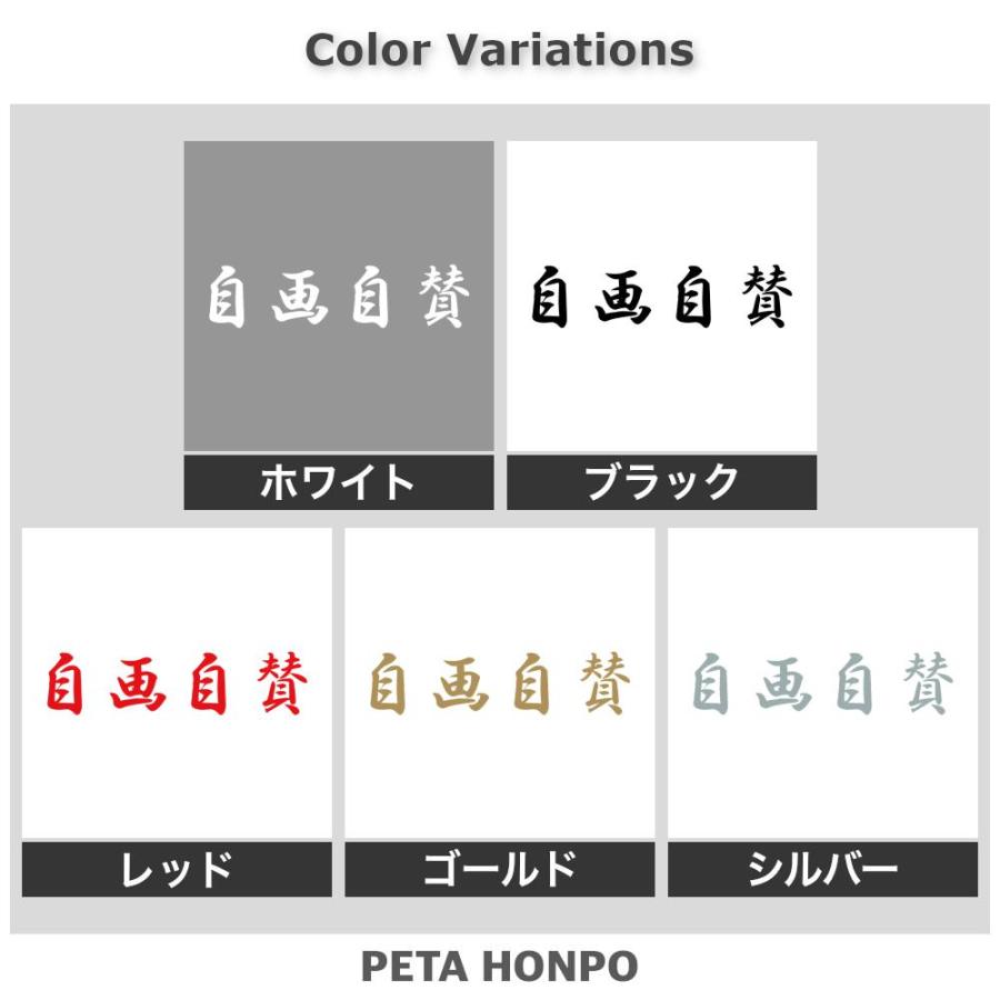 カッティングステッカー 自画自賛 サイズ選択可 四字熟語 かっこいい