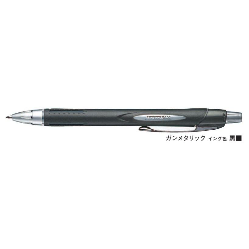 なめらか油性ボールペン ジェットストリーム ラバー ガンメタリック 0.7 黒インク SXN25007.43 三菱鉛筆｜fujibungu