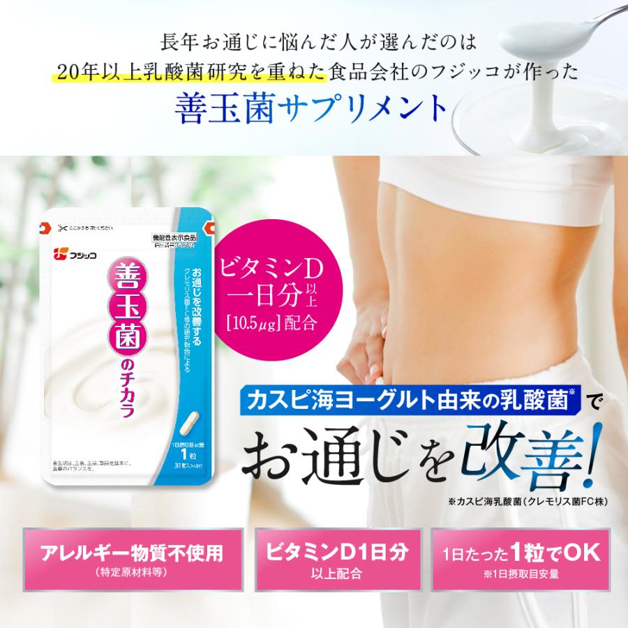 フジッコ 【公式】フジッコ 善玉菌のチカラ 3袋セット（1袋31粒入り/約