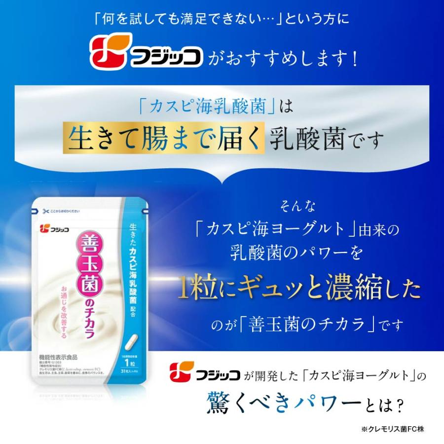 公式】フジッコ 善玉菌のチカラ 3袋セット（1袋31粒入り/約1ヶ月分