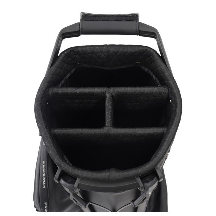 piretti キャディバッグ ブラックエナメル 高級モデル 数量限定生産品 Piretti × Sunmountain コラボ 9型 スタンドバッグ PR