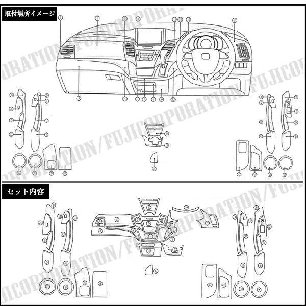 オデッセイ RB3/4 系 専用 3D インテリア パネル 黒木目 42P