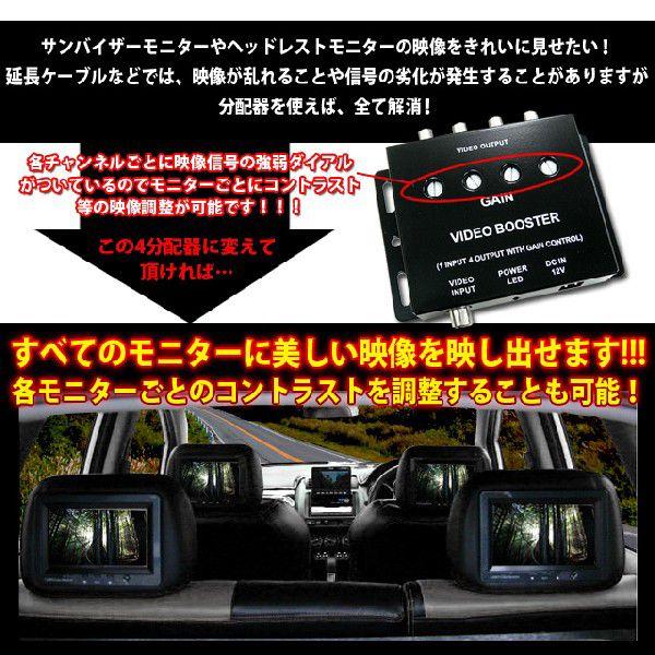 ヘッドレスモニター サンバイザーモニター ビデオブースター  