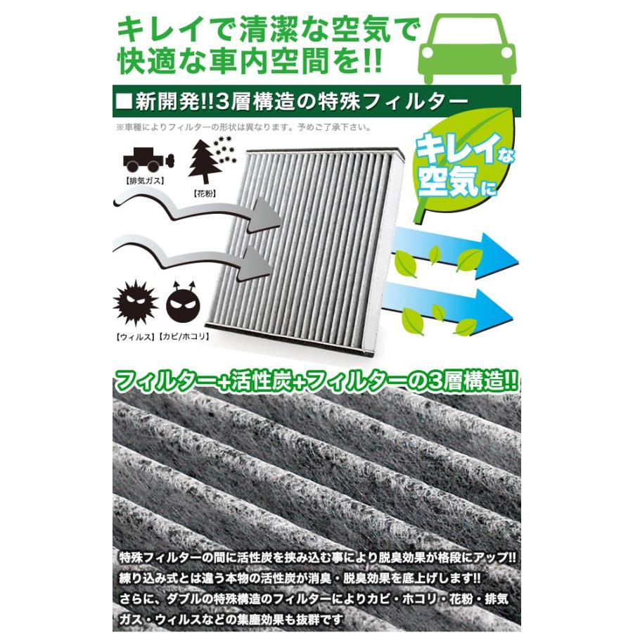 エアコンフィルター 日産 マツダ 三菱 3層構造 活性炭 セレナ C24 X-TRAIR エクストレイル アウトランダー デリカ D:5 Air-06｜fujicorporation2013｜02