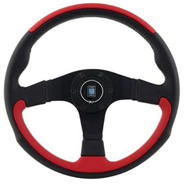 ナルデイ ステアリング 革 NARDI ナルディ ステアリング LEADER ブラックレザー×レッドレザー