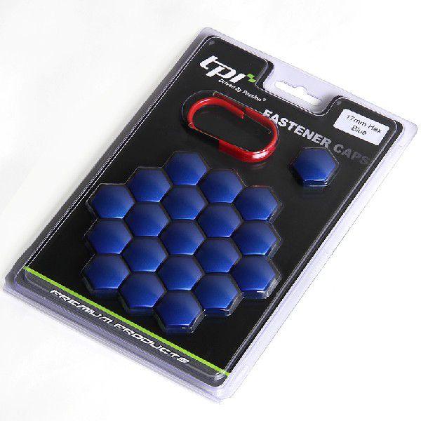 ナット/ボルトキャップ ブルー(21HEX) ※ショートナットや軽自動車の純正ナットには使用不可。アウトレット品（パッケージの劣化・汚れがあります）