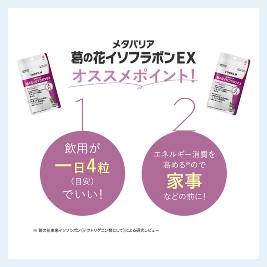 FUJIFILMメタバリアプレミアムEX30日分＋葛の花イソフラボンEX15日分 メタバリア 葛の花 イソフラボン EX サプリ 30日分 120粒 袋タイプ