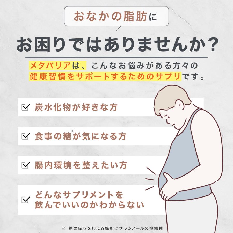 メタバリア 30日分 180粒 サプリ サプリメント サラシノール 機能性