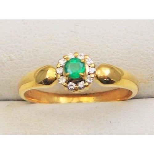 k18 18金ダイヤ入りエメラルドリング101-3336 : 101-3336 : 腕時計  