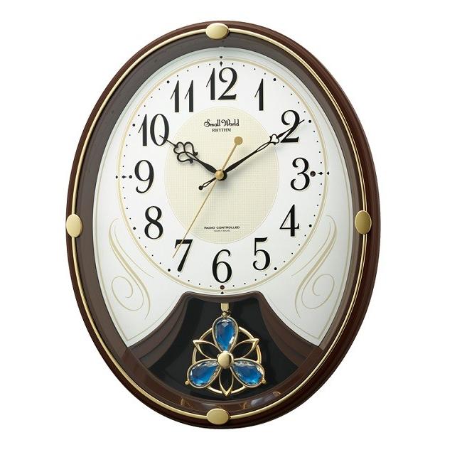 リズム時計 掛け時計 【スモールワールド】 Amazon.co.jp: リズム(RHYTHM) 掛け時計 電波 アナログ スモール