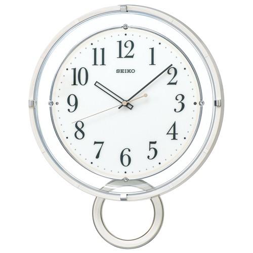 楕円形掛時計 振り子付き ホワイト SEIKO（セイコー） 掛時計 振り子時計電波時計PH205W : 腕時計