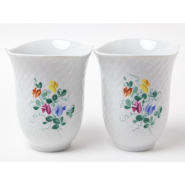 中古】マイセンMeissen波の戯れ スイートピー ペアタンブラー お茶の