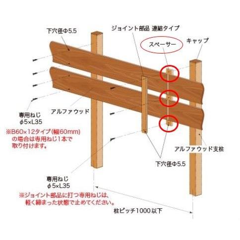 アルファウッド スペーサーセット 15mmタイプ 30個入り ジョイント部品W45対応※単品購入不可、1万円以上の組み合わせで購入可能｜fujiju｜02