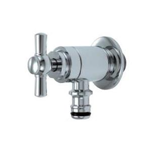 水栓蛇口 Hシリーズ H103 ホース接続ストレート クロームメッキ ホースアダプター一体型 固定コマ仕様　ni