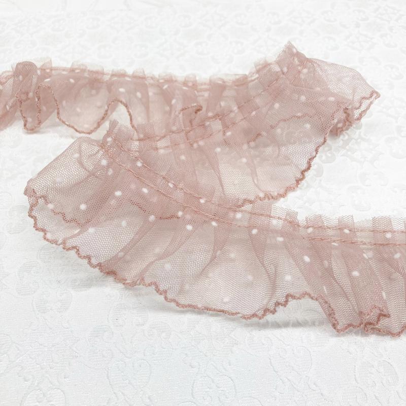 フロッキードットフリル(全5色) 1m単位販売 : 日暮里繊維街の特殊