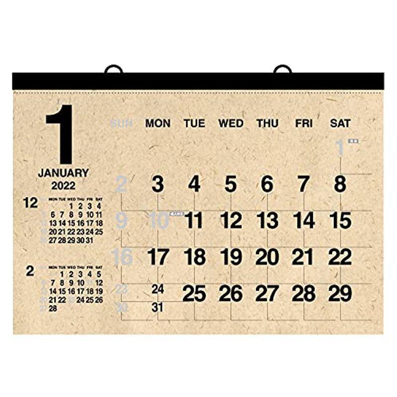壁掛カレンダー2022年 1月始まりA2 クラフト CK-04 カレンダー