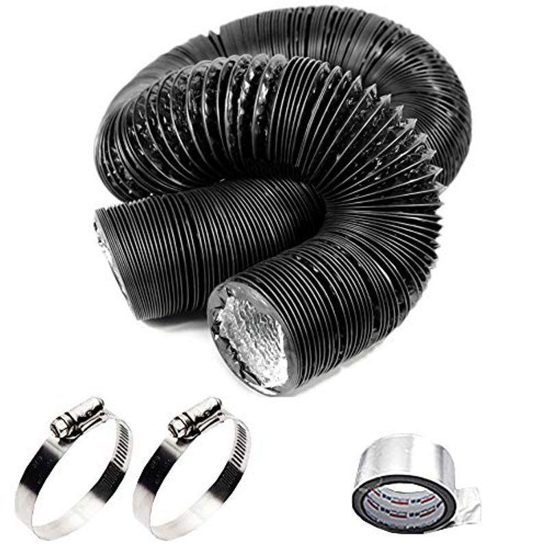 Deteiq アルミ 黒 ダクト ホース フレキシブル 排気 換気 蛇腹 250mm X 3m Csuo3gtztk Sttikat Ac Id