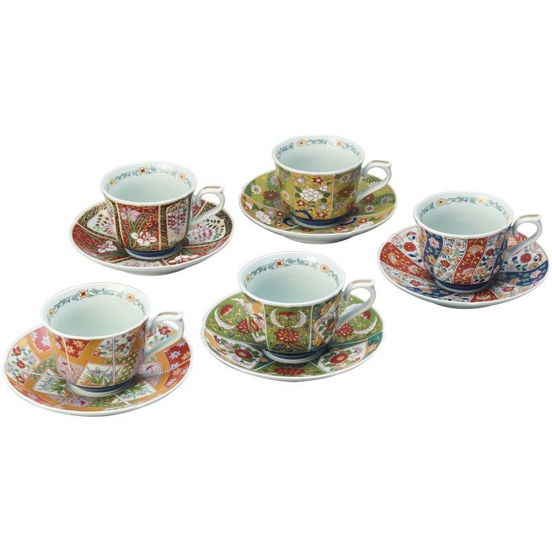 結婚・出産内祝 好適品】波佐見焼 友禅華絵 珈琲碗皿5客揃 全国送料