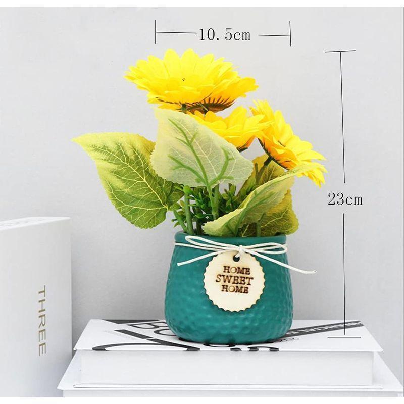 クリアランスsale 期間限定 人工ヒマワリ 鉢植え植物 秋の装飾 黄色のフェイクフラワー 鉢の装飾 天然ラタン織 吊り下げバスケット ひまわり ホーム バスルーム キッチン 素朴なテーブルセンターピース 装飾 Rachelbaptista Com Br