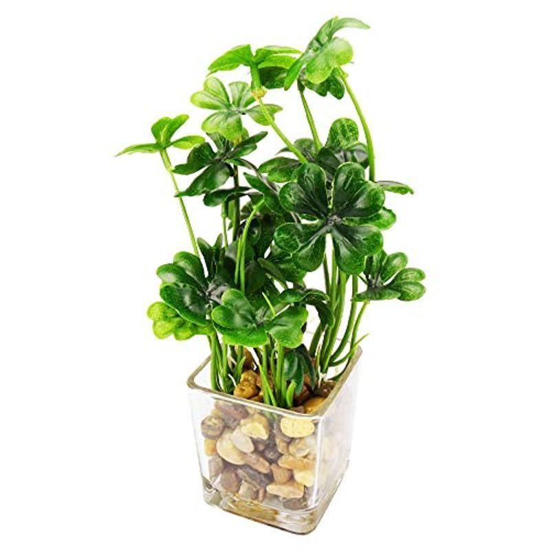 四つ葉のクローバー 光触媒 人工観葉植物 ガラス鉢 お手入れ 水やり不要 装飾 リビング 寝室 こそあど雑貨 通販 Yahoo ショッピング