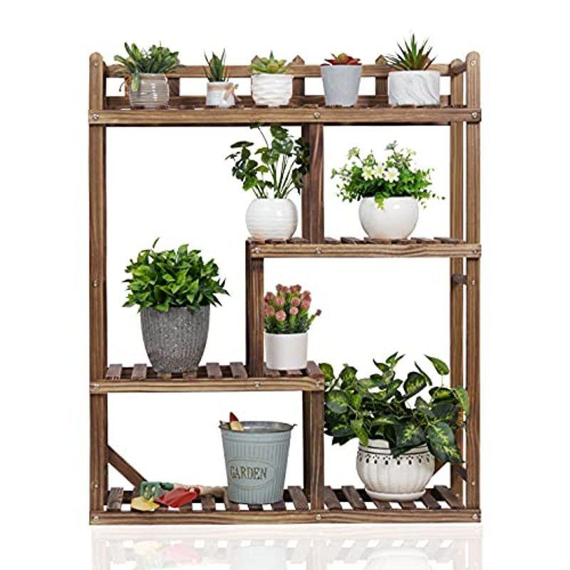 フラワースタンド 木製 ガーデンラック 4段 プランタースタンド 室内 屋外 園芸用品 室内 植木鉢台 プランタースタンド 観葉植物 盆栽棚 花台 園芸ラッ 棚 植物 おしゃれ Fujikiモール 日産純正カ