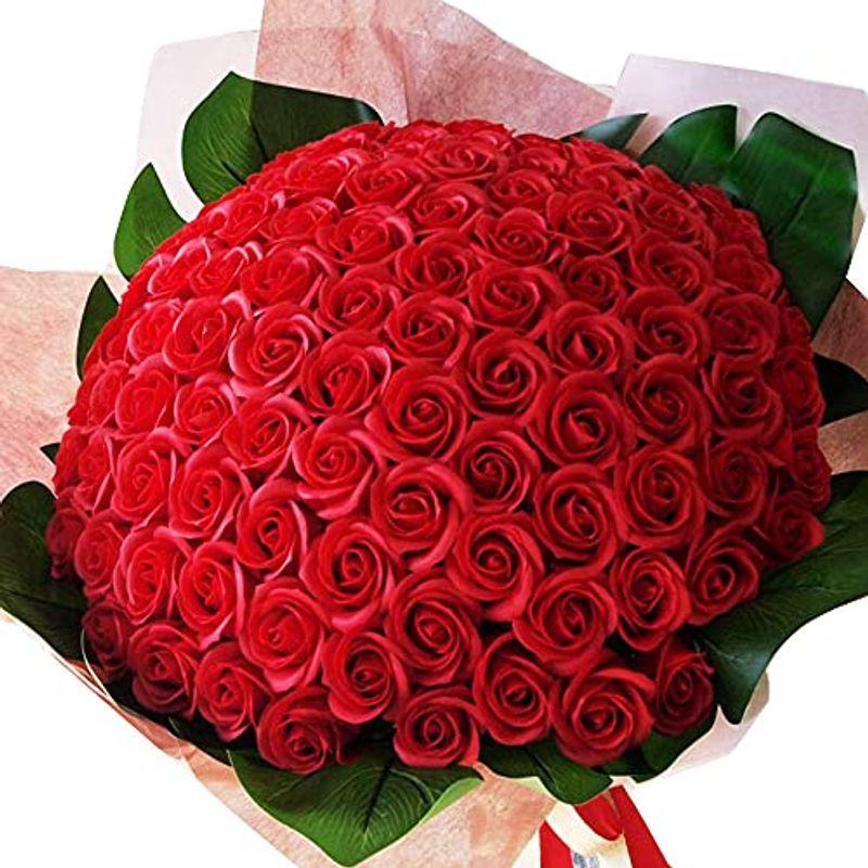 お好きな本数 ソープフラワー花束 レッド K 60本 ブーケ 赤いバラの花束 誕生日 還暦 60歳 記念日 母の日 お祝い 発表会 シャボ Sentronic Com Co