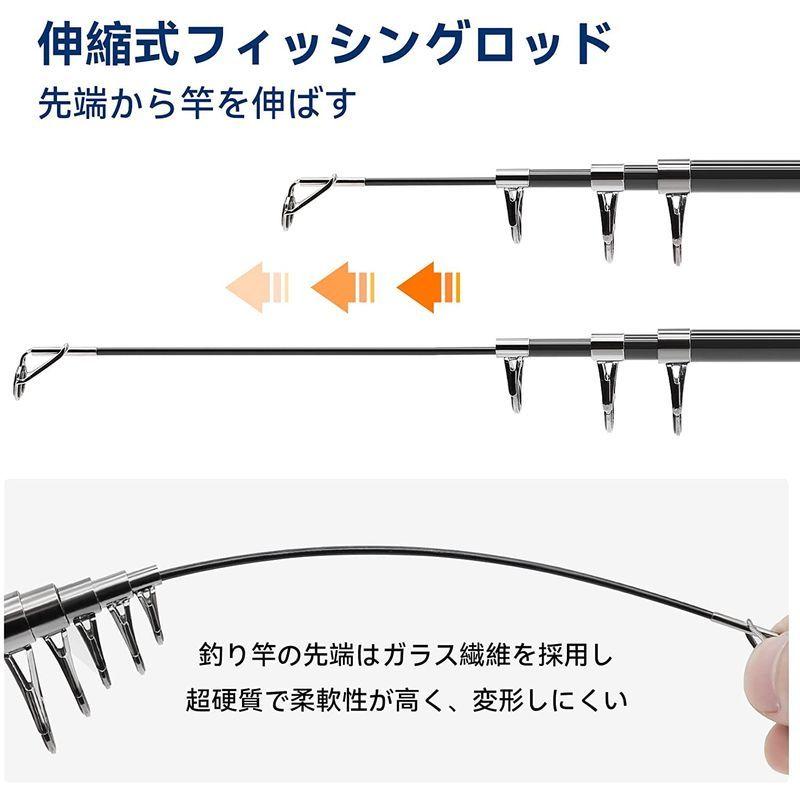 完璧 Jinking 投げ竿 遠投 伸縮 釣り竿 コンパクト カーボン製 振り出し竿 Evaクリップ 釣りロッド 携帯型 超硬質 サビキ 竿 初心