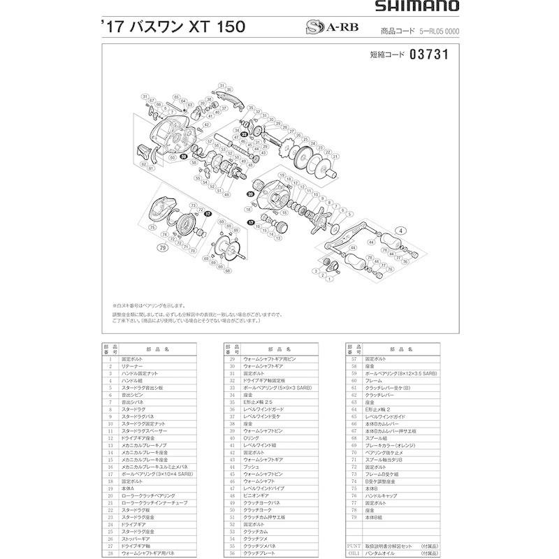 シマノ Shimano 純正 リールパーツ 17 バスワン Xt 150 スプール組 68 こそあど雑貨 通販 Yahoo ショッピング