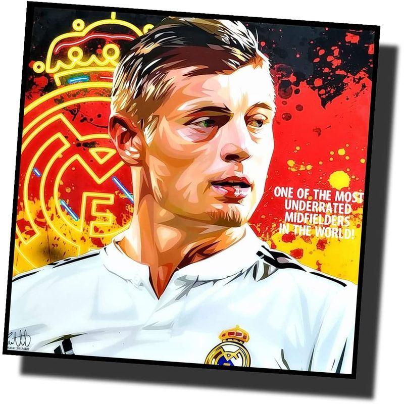 贈物 Famous Popart Gallery トニ クロース レアルマドリード 海外サッカーグラフィックアートパネル 木製 壁掛け インテリア Shipsctc Org