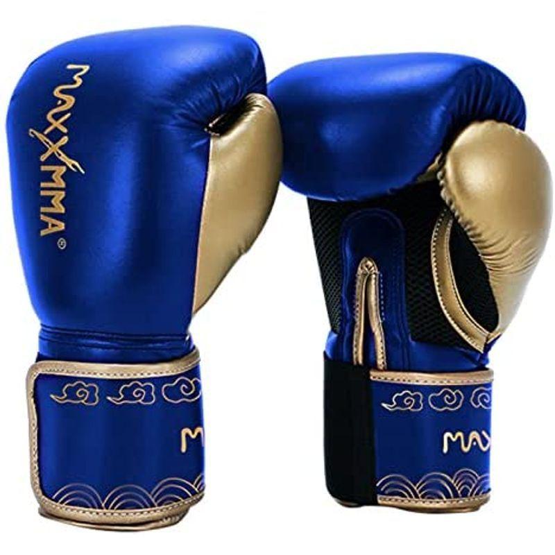 全品送料0円 Maxxmma ボクシンググローブ パンチンググローブ 通気性 キックボクシング 総合 格闘技 サンドバッグ Mma トレーニンググローブ 12oz ブルー ゴールド Fucoa Cl
