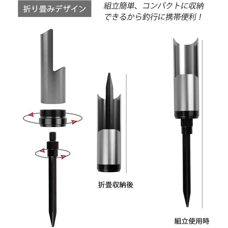 釣りロッドホルダー サーフ 竿置き スタンド 挿地式ピトン竿受 軽量アルミ製 折畳可 2本シルバーセット こそあど雑貨 通販 Yahoo ショッピング