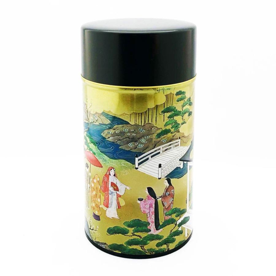 大きめ茶缶 300g 茶筒 桃山缶 中ブタ付き 保存缶 密封容器 茶葉入れ