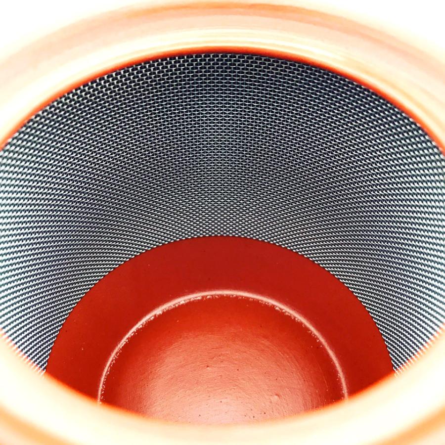 急須 常滑焼 400ml 晶 朱泥 飛び鉋 帯アミ 常滑伝統 国産 : 富士