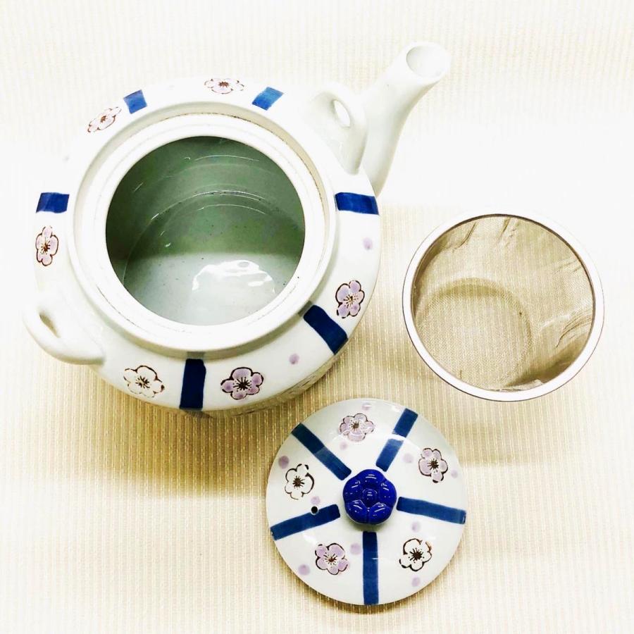 特大急須 一升土瓶 1800ml 有田焼 白梅 特大サイズ 業務用サイズ カゴ