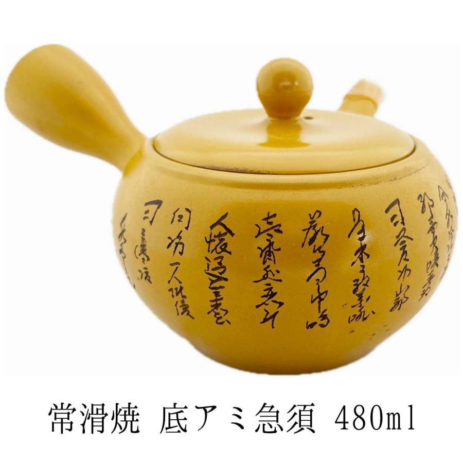 急須 480ml 常滑焼 底アミ急須 オーバル急須 大きめ急須 茶器 国産