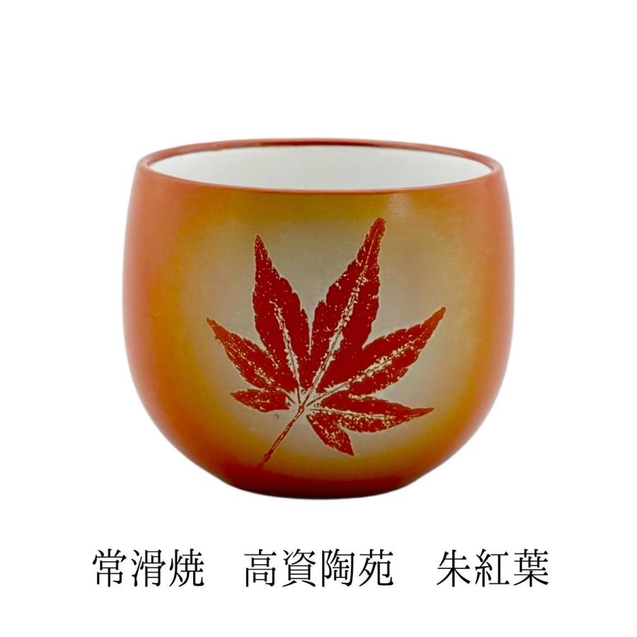 常滑焼 常滑作家選 朱紅葉 高資陶苑 湯呑 180ml 煎茶椀 国産陶器 和