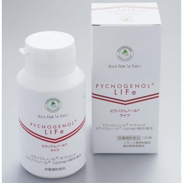 Pycnogenol Precious 120包 フランス海岸松 高配合 ピクノジェノールライフ 120粒 送料無料 : フジ