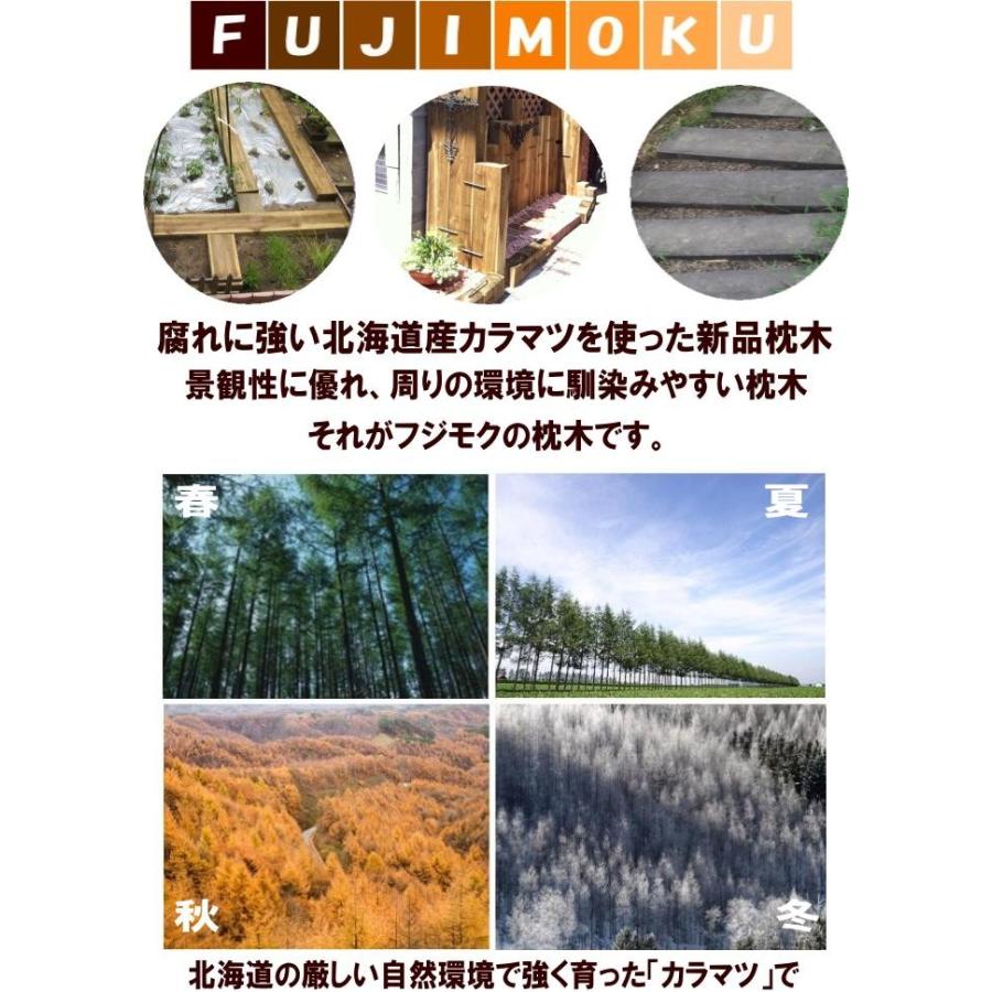 枕木　北海道産　カラマツ枕木 　ACQ処理　5本セット 200×75×2000｜fujimoku-store｜02