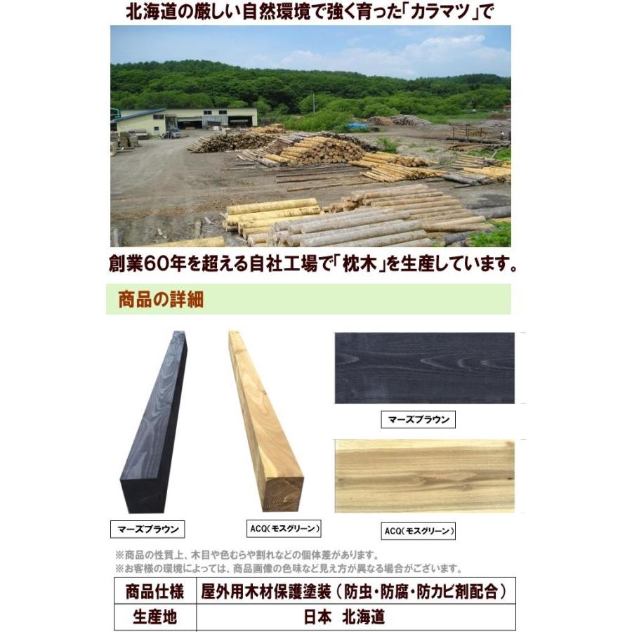 カラマツ枕木 　マースブラウン  200×75×1000 【国産】 2本セット