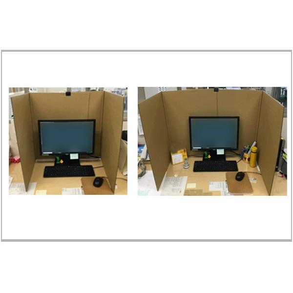 デスク用段ボールパーテーション コンパクトタイプ 1セット : フジモク