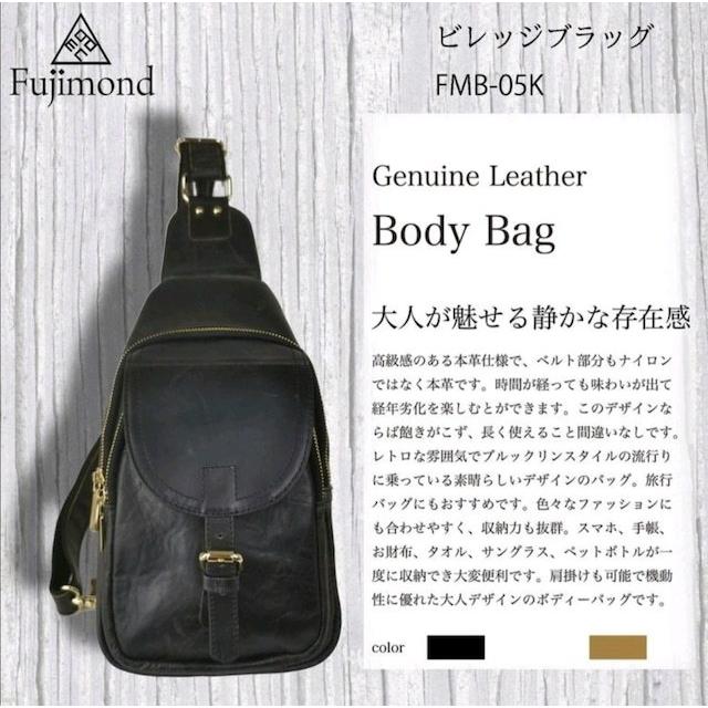 Fujimond ビレッジ 本革 ボディバッグ ショルダーバッグ 斜め掛け 