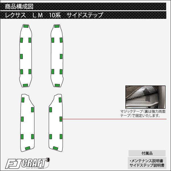 レクサス 新型 LM 4人乗り 15系 フロアマット ラゲッジマット サイドステップマット (プレミアム)｜fujimoto-youhin｜07