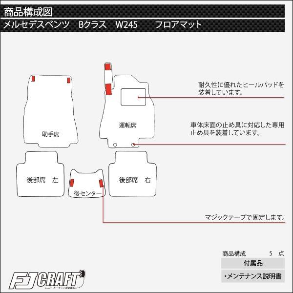 【5/15★1500円クーポン】メルセデス ベンツ Bクラス W245 フロアマット (チェック)｜fujimoto-youhin｜05