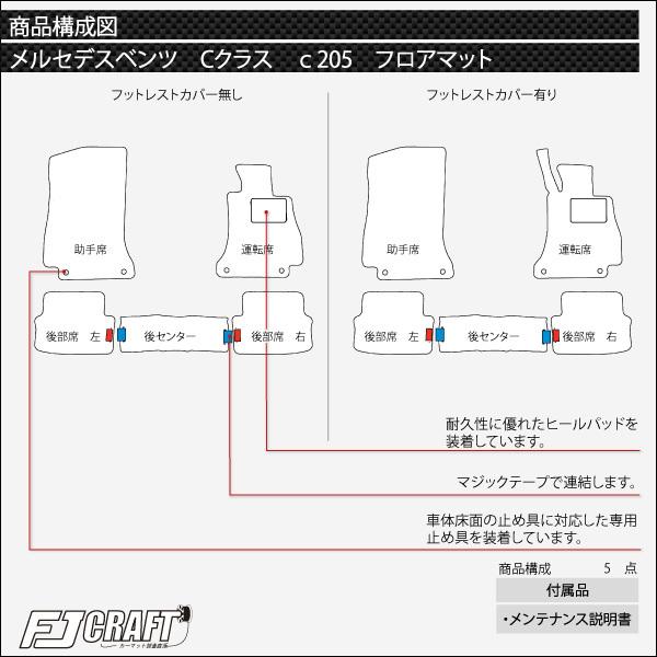 メルセデス ベンツ Cクラス クーペ C205 フロアマット ラゲッジマット (スタンダード)｜fujimoto-youhin｜05