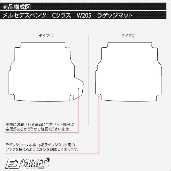 【6/5★1500円クーポン＋P5倍】メルセデス ベンツ Cクラス ワゴン W205 フロアマット ラゲッジマット (ラバー)｜fujimoto-youhin｜05