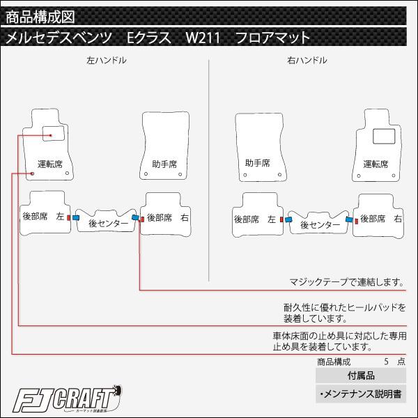 メルセデス ベンツ Eクラス W211 フロアマット (スタンダード)｜fujimoto-youhin｜05