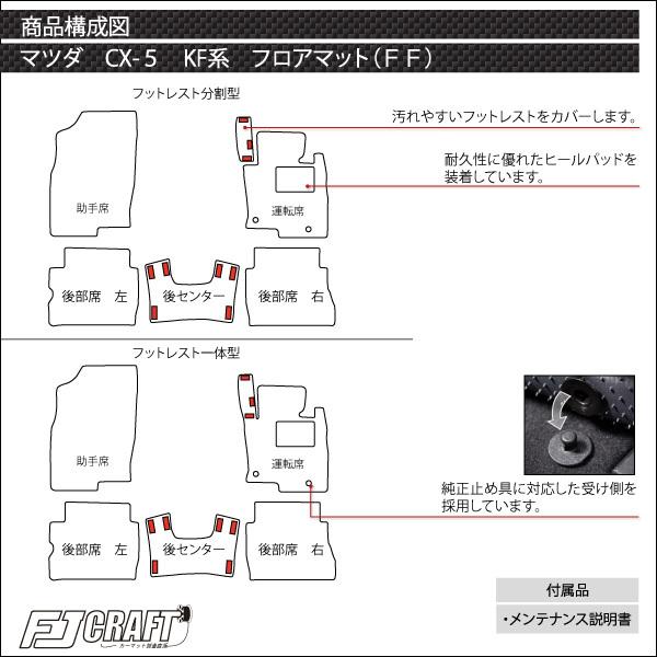 マツダ 新型 CX-5 CX5 KF系 フロアマット ラゲッジマット (クロス)｜fujimoto-youhin｜05