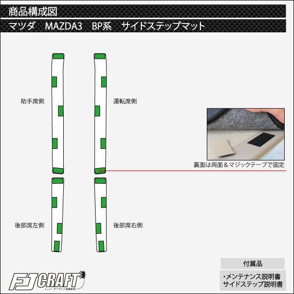 マツダ 新型 MAZDA3 マツダ3 (セダン/ファストバック) BP系 サイドステップマット (チェック)｜fujimoto-youhin｜06
