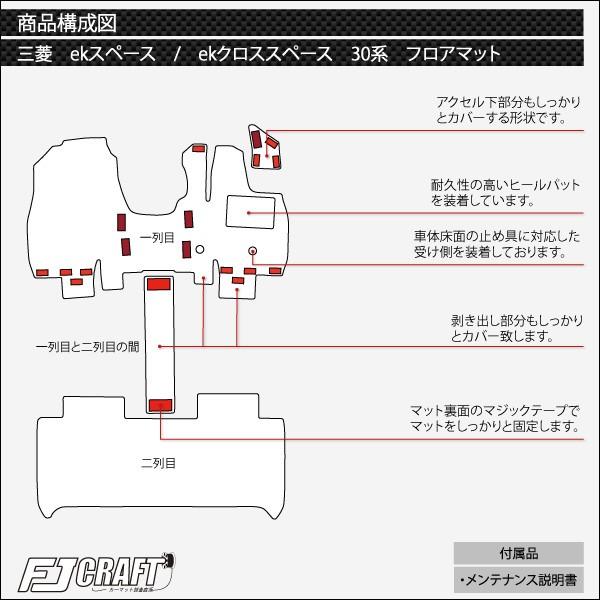 三菱 新型 ekスペース ekクロススペース 30系 フロアマット (プレミアム)｜fujimoto-youhin｜05